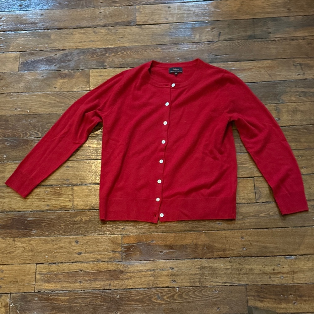 Quince Red Women's Cardigan Sweater